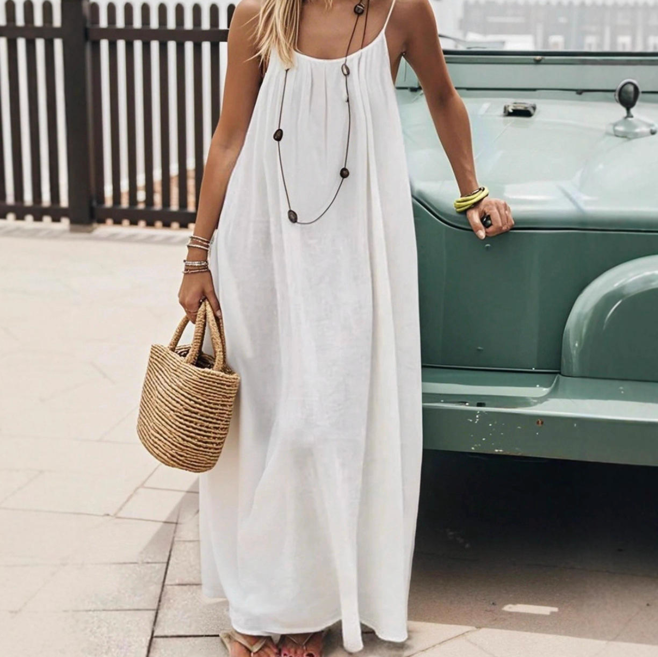 Loose-Fit Spaghetti Strap Dress