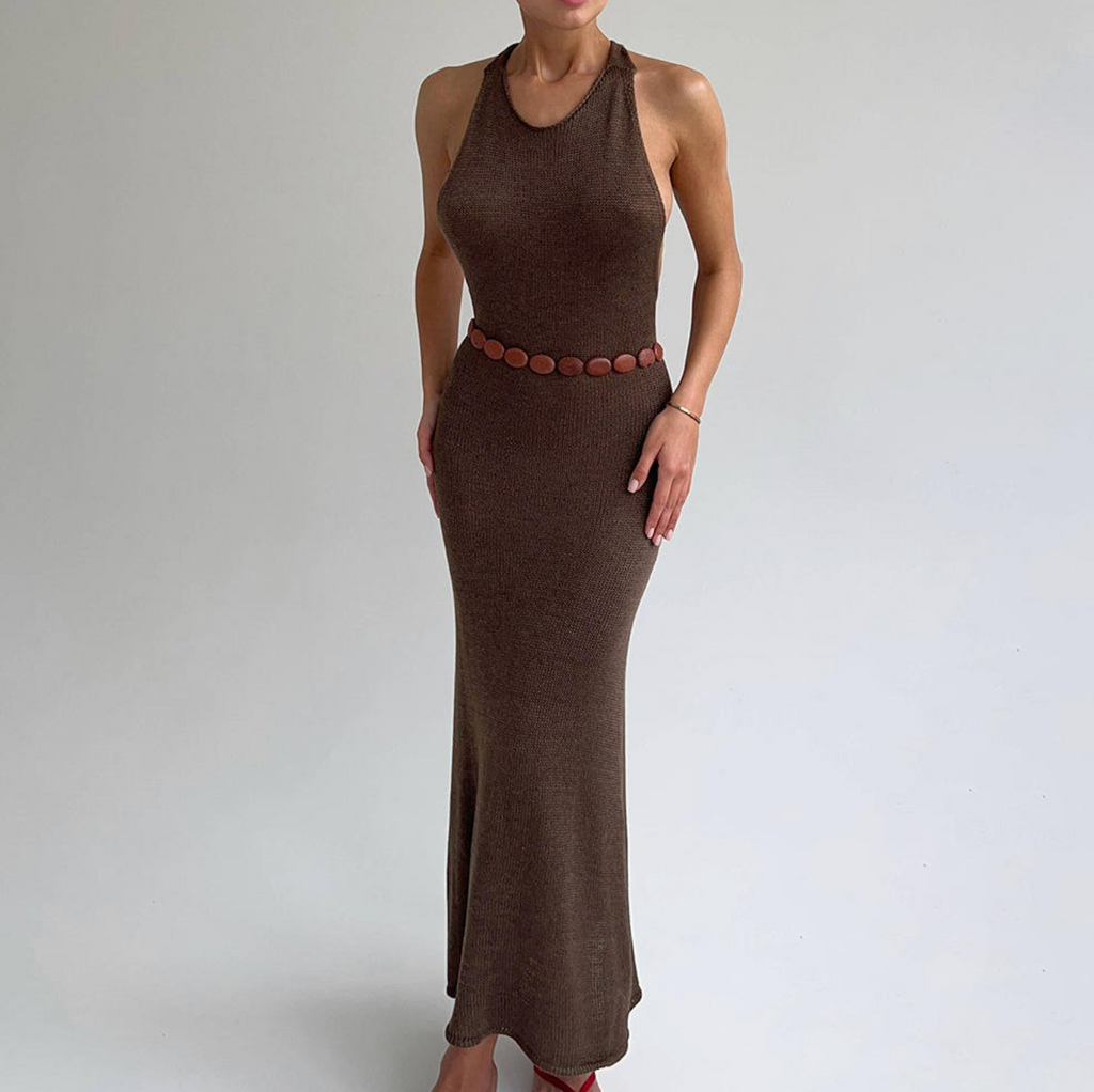 Women’s Knit Halter Maxi Dress