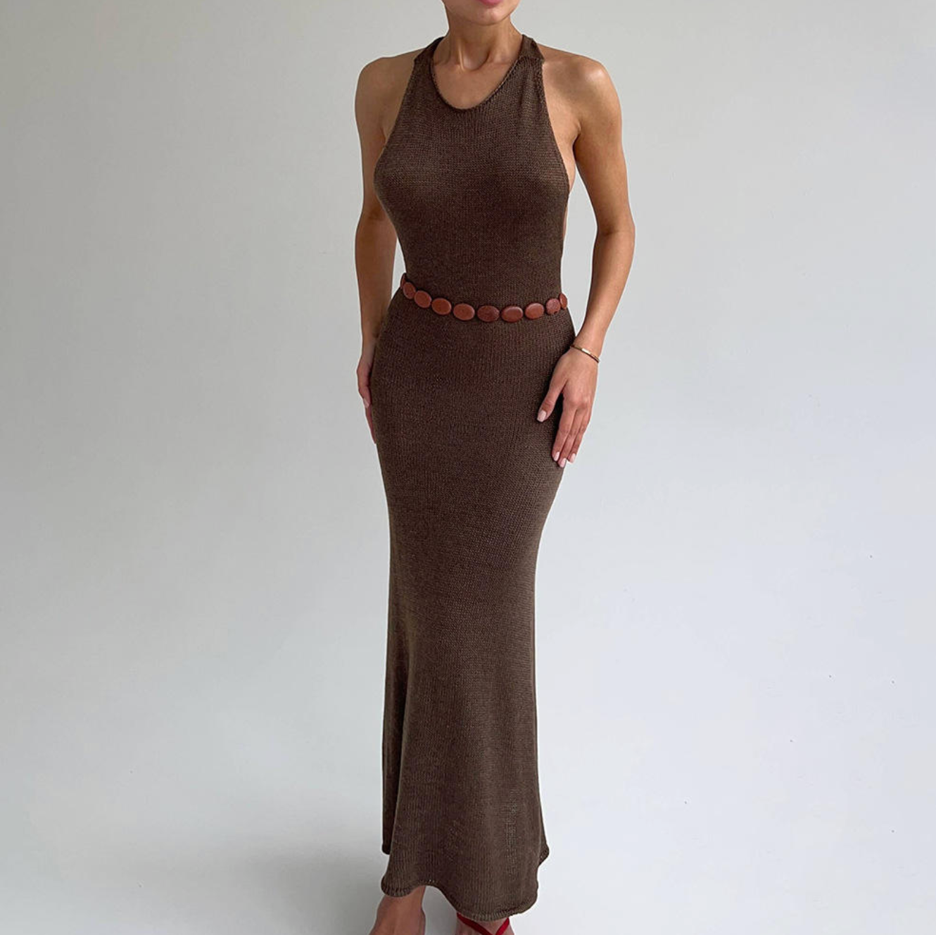 Women’s Knit Halter Maxi Dress
